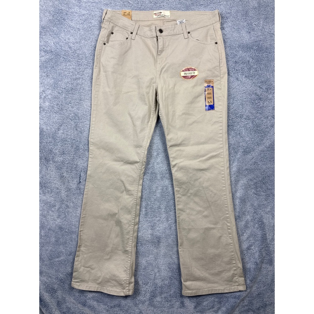 Levi Strauss Womens 16 Tan Khaki Bootcut Pants Low Rise Signature Cotton Stretch